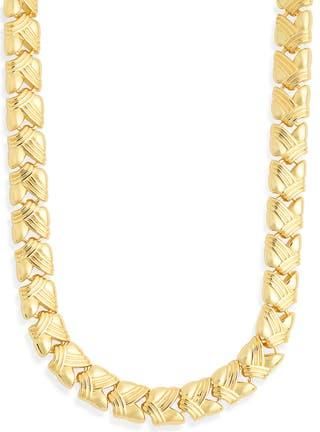 Argento Vivo Textured Link Collar Necklace in Gold at Nordstrom Rack