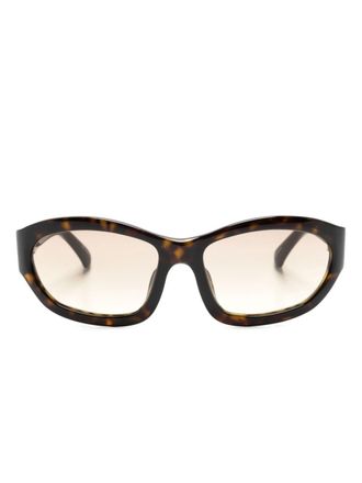 Linda Farrow x Dries Van Noten 215 biker-style frame sunglasses - unisex - Acetate - One Size - Brown