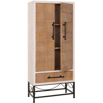 Hhg Mobile armadio alto HHG 172, mobile libreria da soggiorno con ante e cassetto, legno massiccio mdf, 167x72x41cm