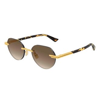 Bottega Veneta Sunglasses, male, Yellow, Size: 51 MM Angled Panthos Sunglasses