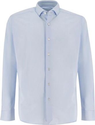 Xacus Verfijnde Franse Kraag Overhemd met Parelmoer Knopen - Heren - Casual Overhemden - Blauw - L - Overhemden