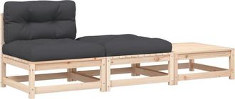 vidaXL Sof&aacute; De Jard&iacute;n Sin Reposabrazos Con Cojines Y Reposapi&eacute;s Vidaxl