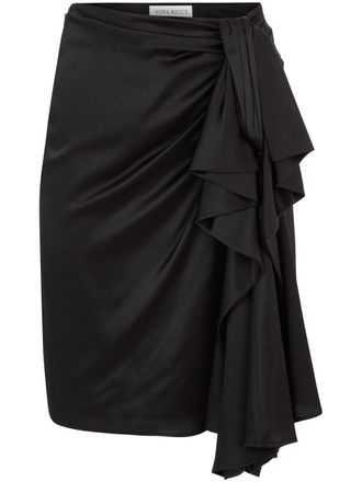 Nina Ricci High-Waisted Asymmetric Silk Blend Mini Skirt