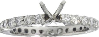 Pompeii3 1ct Diamond Eternity Engagement Ring 14K White Gold Setting Semi Mount Size Selectable