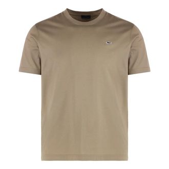 Paul & Shark Round Neck Cotton T-shirt - male - Paul & Shark - T-Shirts - Beige - 2XL - Tops