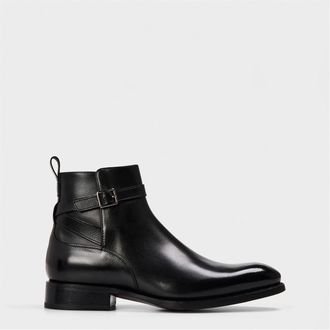 HUGO BOSS Mens Round Toe Low Heel Chelsea Oxfords in Black - Size UK 9
