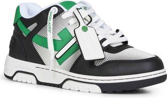 Off-white Mens Black And Green Out Off Office Sneakers Calf Leather Trainers