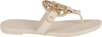 Tory Burch Metal Miller Soft Sandalen - Dames - Slippers - Geel - 36 EU - Leer - Schoenen