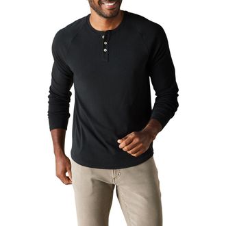 The Normal Brand Puremeso Everyday Henley in Black at Nordstrom, Size Xx-Large