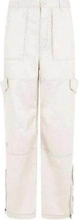 Acne Studios Polyester Cargo Broek met Utility Zakken - Heren - Straight fit broeken - Beige - M - Polyester - Broeken