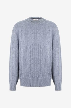 Brunello Cucinelli Zopfstrickpullover aus Kaschmir mit Rundhals