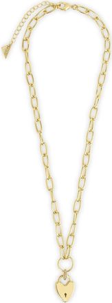 Sterling Forever Mirren Heart Padlock Pendant Necklace in Gold at Nordstrom