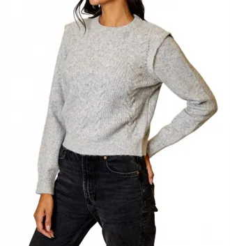 Design History Crewneck Cable Sweater In Airstream