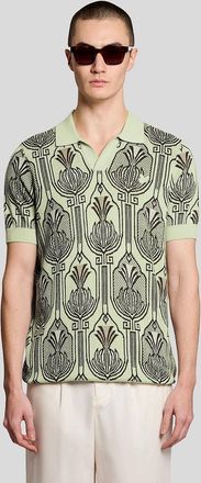 Lyle & Scott Lyle And Scott Mens Botanical Print Knitted Polo Shirt - Size: 40