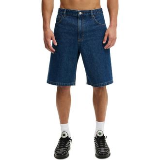 Cotton On Mens Baggy Denim Short in Crash Blue at Nordstrom, Size 20