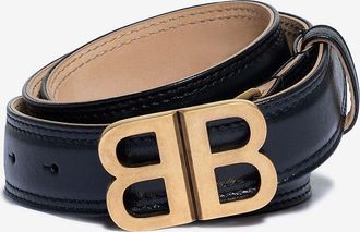 Balenciaga Glänzender Glattledergürtel BB Soft - 30 mm