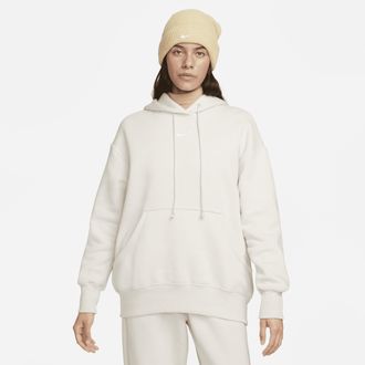 Nike Womens Nike Sportswear Phoenix Fleece Oversized Pullover Hoodie in Brown | DQ5860-104