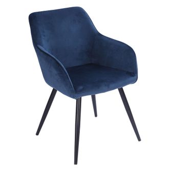 Happy Garden Silla Vintage De Terciopelo Azul Gisele