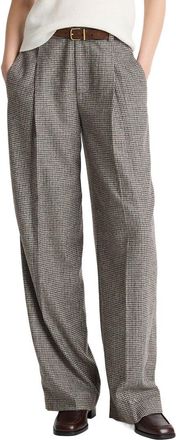 Vince High Rise Wool Blend Houndstooth Wool-Blend Trouser