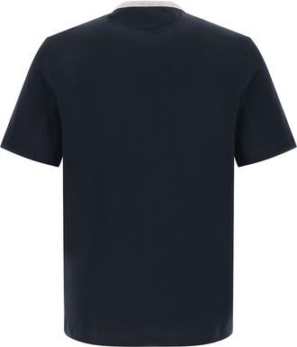 Brunello Cucinelli Mens Blue Cotton T-Shirt