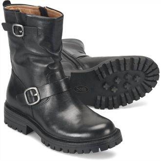 S&ouml;fft Womens Amberlynn Waterproof Leather Moto Boots In Black