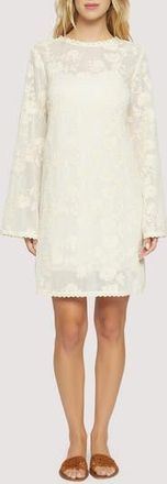 Lost + Wander Fiorenza Floral Embroidery Long Sleeve Cotton Blend Minidress in Cream at Nordstrom Rack, Size X-Small