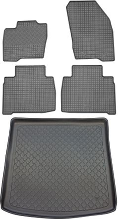 OEM Ford Galaxy Iii Van (5 Puertas) Desde Septiembre De 2015. Juego: Alfombrillas De Goma Para Coche + Alfombrilla Para Maletero
