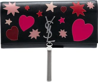 Saint Laurent Pre-owned Saint Laurent Medium Leather Monogram Kate Heart Star Patchwork Clutch Ladies IY3DAUK6GP4BTH69