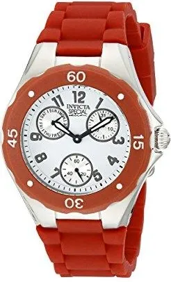 Invicta Angel Multi-Function White Dial Red Silicone Ladies Watch 18789