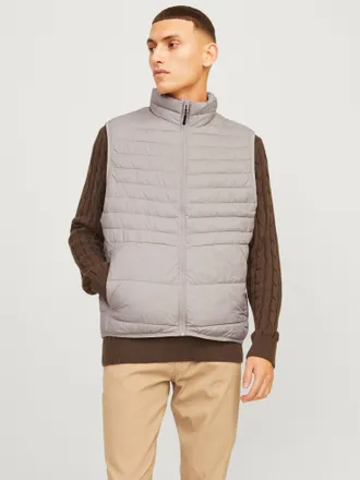 Jack & Jones Steppweste JACK & JONES JJESTATE Praktische Weste mit Beutel, ideal f&uuml;r unterwegs, Herren, Gr. XS, beige (atmosphere), Web, Obermaterial: 100% Polyest