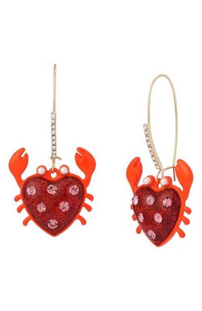 Betsey Johnson Crab Drop Earrings in Red at Nordstrom