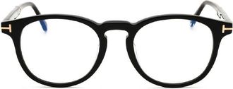 Tom Ford Round Full Rim Eyeglasses - Black