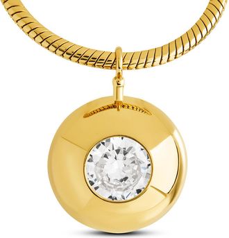 Sterling Forever Zora CZ Dome Pendant Necklace