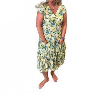 Dressaddict Jalan Dress In Yellow/green Floral