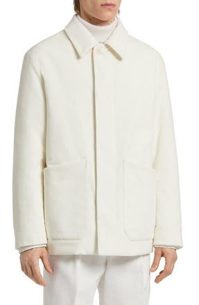 Ermenegildo Zegna Cashco Elements Corduroy Chore Jacket in White at Nordstrom, Size 42 Us