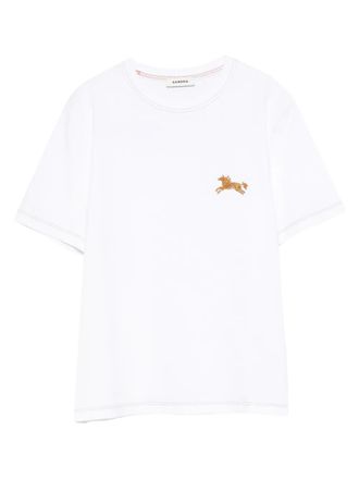 Sandro horse-embroidery T-shirt - White