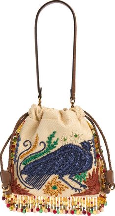 Etro x Tabby Booth Small Embroidered Beaded Kalispera Bag in Beige at Nordstrom