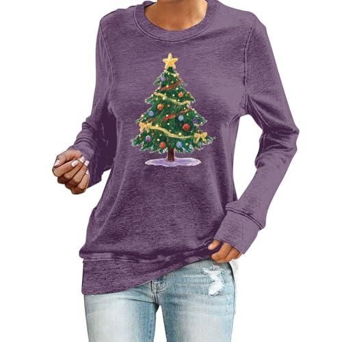 Generic Sweat-shirt de Noël pour femme Pull amusant à manches