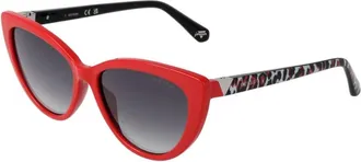 Guess Sunglasses, female, Red, Size: ONE SIZE Red Cat Eye Sunglasses with Gradient Lenses