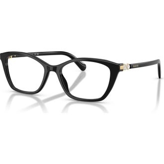 Swarovski 52mm Rectangle optical glasses in Black at Nordstrom