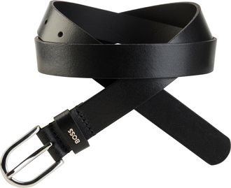 HUGO BOSS Lederg&uuml;rtel BOSS Scarlet-A, Damen, Gr. 75, schwarz 001, Leder, unifarben, G&uuml;rtel Lederg&uuml;rtel, mit Logo-Schlaufe