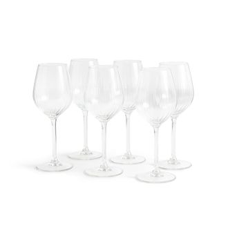 La Redoute Interieurs Set van 6 wijnglazen in pliss&eacute; glas, Pliso