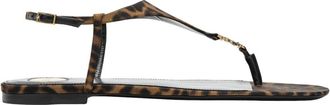 Saint Laurent Cassandre Sandals - female - Saint Laurent - Flat Sandals - Multicolor - 5 1/2 UK - Shoes