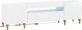 vidaXL Mueble De Tv Led Blanco Brillante Madera De Ingenier&iacute;a Vidaxl