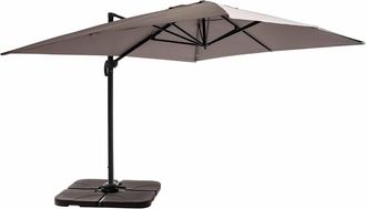 Oviala Parasol 4x3m 360&deg; incl. + 4 losetas para llenar, topo