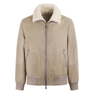 Brunello Cucinelli Faux Fur & Shearling Jackets, male, Beige, M, Fur Jacket