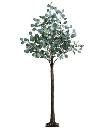 Nearly Natural 6Ft Lighted Artificial Eucalyptus Tree With 420 Warm White Led Lights