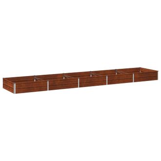 vidaXL Cama De Jard&iacute;n Elevada Oxidado 400 X 80 X 24 Cm Cart&oacute;n Vidaxl