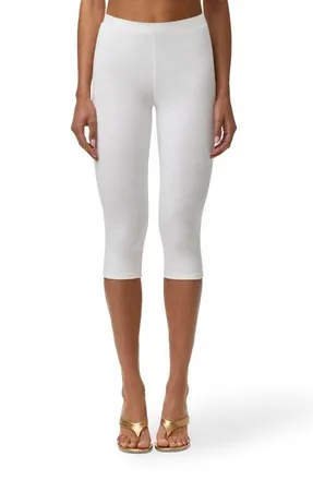 Naked Wardrobe Smooth Capri Leggings in White at Nordstrom, Size X-Large