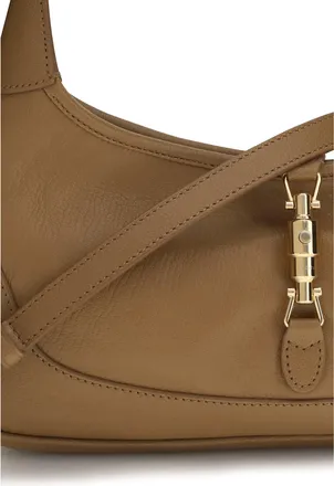 Gucci Womens Shoulder Bag Jackie Koi Beige Calf Leather Handbags Hand